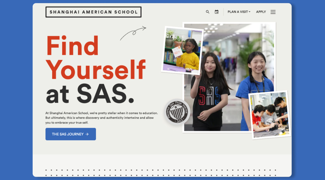 Indigo Design Award: Higher Education Site Redesign for Shanghai American School